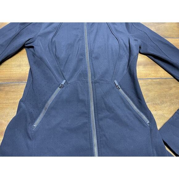 Lululemon Jacket Womens 4 Black Sleek Essentials Full Zip Mock Neck Stretch - Picture 3 of 13